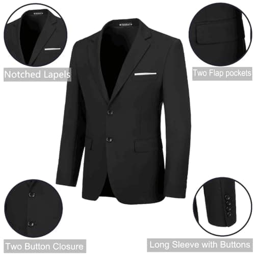 CAZUOYI Mens Slim Fit Prom & Business 2-Piece Suit Jacket & Pants Set