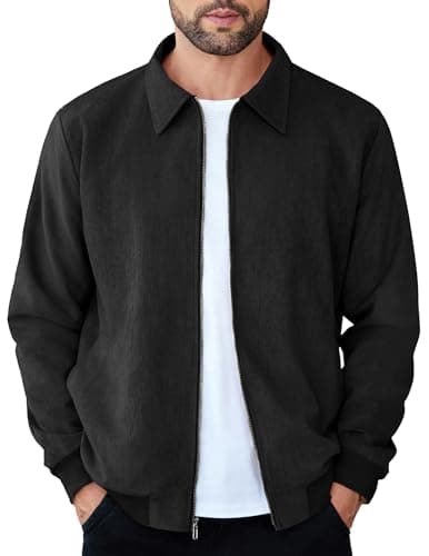 Men's Casual Suede Bomber Jacket