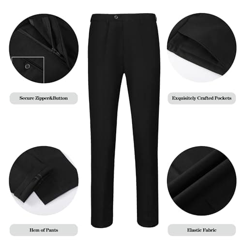 LiveZou Men's Floral Prom Dinner Party Tuxedo Suit One Button Pants Set