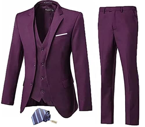Slim Fit 3-Piece Men's Business Suit for Wedding, Prom, and Business Events