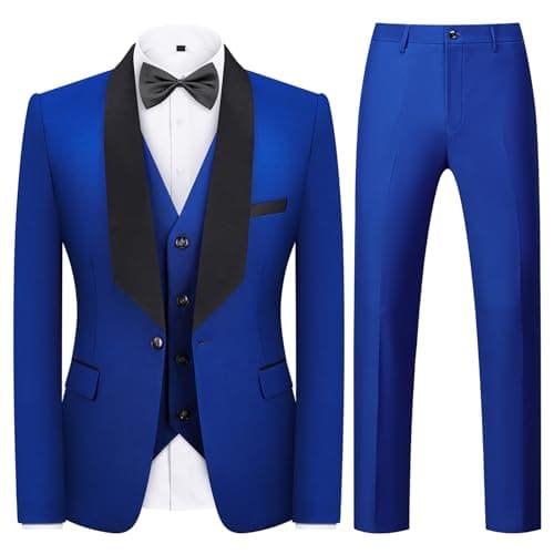 Rogers & Morris Men's 3 Piece Tuxedo Suit for Wedding & Prom