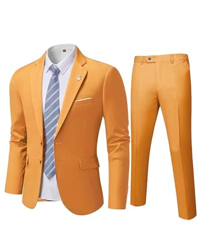 MY'S Men's Slim Fit Two-Piece Suit Notch Lapel Jacket and Pants Wedding Party Blazer