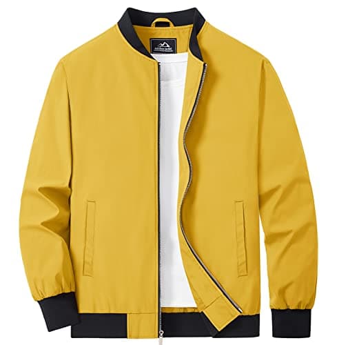MAGCOMSEN Men's Lightweight Zip Up Windbreaker Coat with Pockets Spring Fall