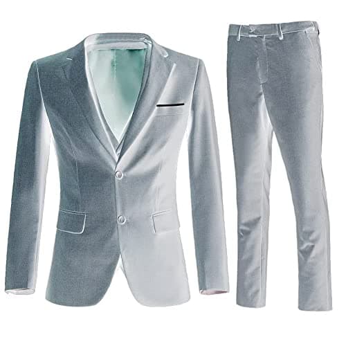 ZKHOECR Men's Slim Fit 3-Piece Suit