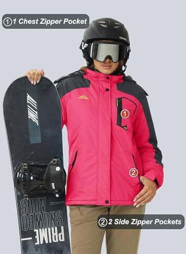 MAGCOMSEN Women's Waterproof Insulated Snow Jacket