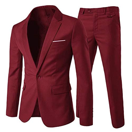 Cloudstyle Men's Slim Fit 1 Button Dress Suit