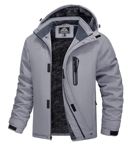 MAGCOMSEN Men's Water Resistant Winter Ski Snow Rain Jacket with Hood