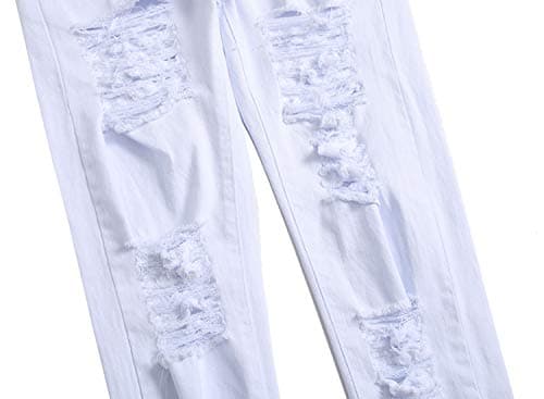 COOSVEN Men's Ripped Slim Straight Denim Jeans with Holes