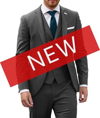 Wangyue Mens Slim Fit 3-Piece Prom Wedding Suit with Blazer Vest Pant