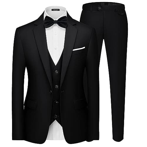MAGE MALE Men's 3-Piece Slim Fit Suit Set: Elegant Blazer, Vest, and Pants
