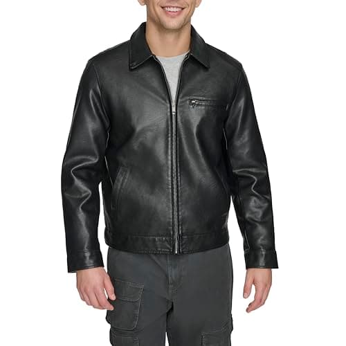 Levi's Men's Faux Leather Laydown Collar Racer Jacket
