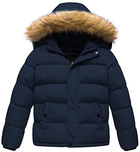 Creatmo US Boys' Water Resistant Winter Windbreaker Jacket