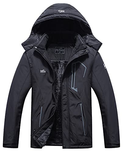 Pooluly Men's Waterproof Winter Jacket
