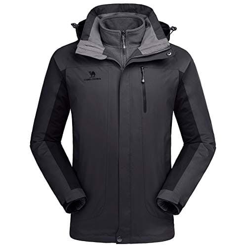CAMEL CROWN Men's 3 in 1 Waterproof Winter Snow Jacket Windproof Hooded