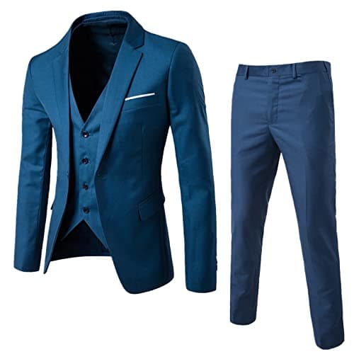 BIFUTON Men's Slim Fit 1-Button Tuxedo Suit for Party, Wedding, Business