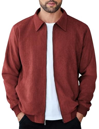 Men's Casual Suede Bomber Jacket