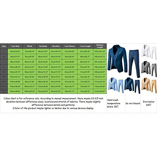 BIFUTON Men's Slim Fit 1-Button Tuxedo Suit for Party, Wedding, Business