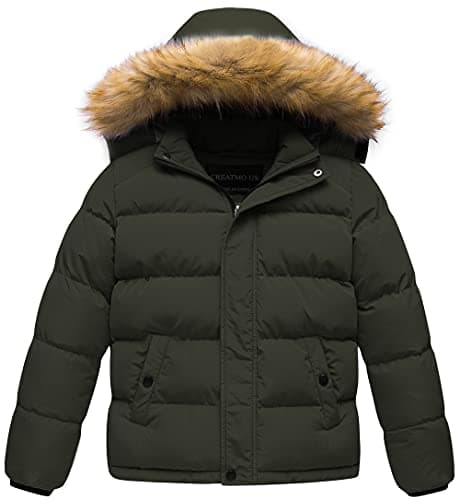 Creatmo US Boys' Water Resistant Winter Windbreaker Jacket
