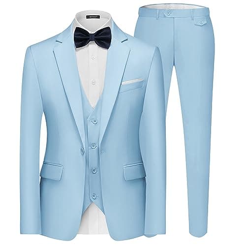 MAGE MALE Men's 3-Piece Slim Fit Suit Set: Elegant Blazer, Vest, and Pants