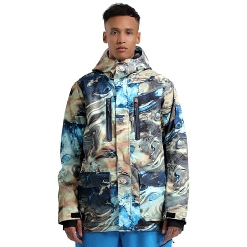 GSOU Men's Waterproof Windproof Insulated Ski Jacket for Snowboarding Winter Sports