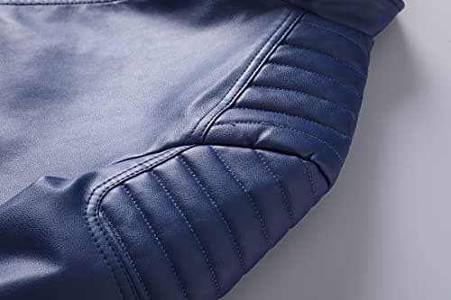 Womley's Men's Casual Slim Fit Faux Leather Biker Jacket