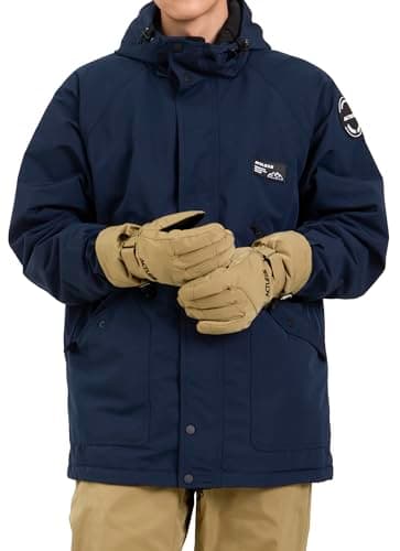 Actleis Men's Waterproof Winter Snowboarding Jacket Windproof Hooded Coat