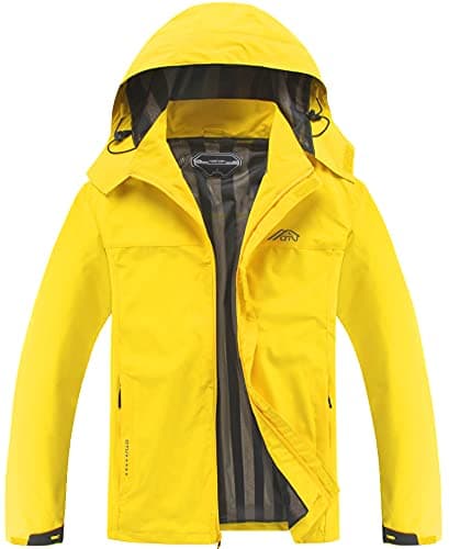 OTU Men's Lightweight Waterproof Hooded Rain Jacket for Hiking Travel