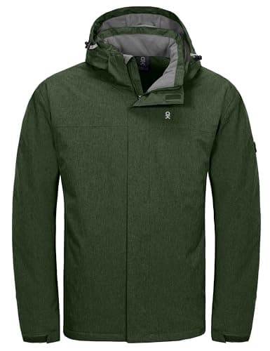 Little Donkey Andy Men's Waterproof Ski Snowboarding Windproof Jacket Warm with Detachable Hood
