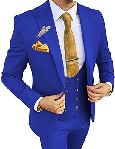 Wangyue 3-Piece Slim Fit Suits for Men