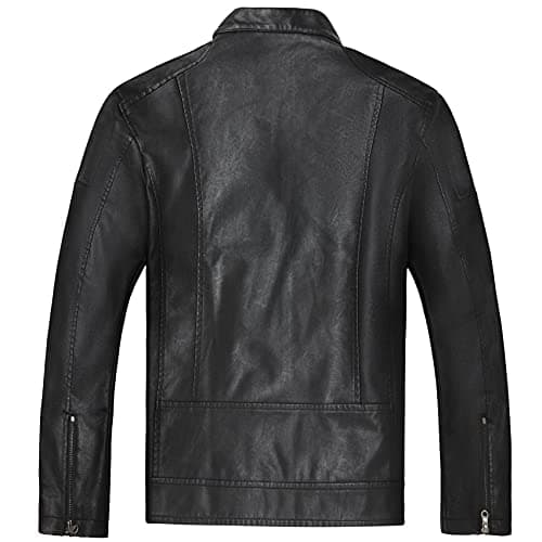 WULFUL Men's Stand Collar Lightweight Faux Leather Motorcycle Jacket for Men in Cold Weather
| WULFUL Global Recycled Stand Collar Men's Leather Jacket for Motorcyclists
| WULFUL Men's Lightweight Stand Collar Faux Leather Jacket Perfect for Urban R
