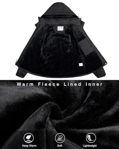 CAMELSPORTS Women's Waterproof Snow Ski Fleece Coat Winter Windproof Insulated Jacket Hooded