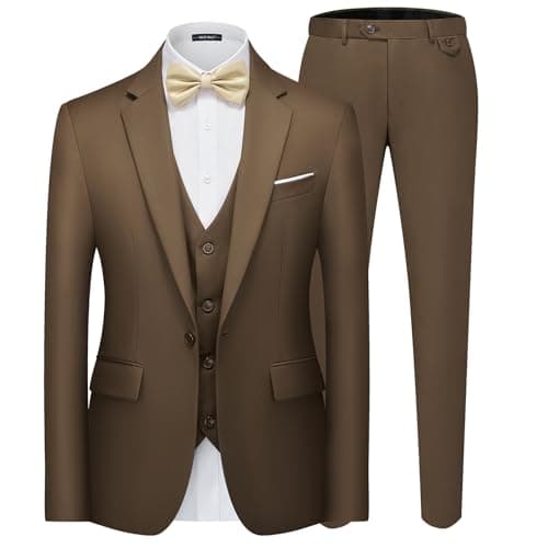 MAGE MALE Men's 3-Piece Slim Fit Suit Set: Elegant Blazer, Vest, and Pants