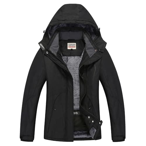 Women's Waterproof Winter Ski Jacket with Detachable Hood