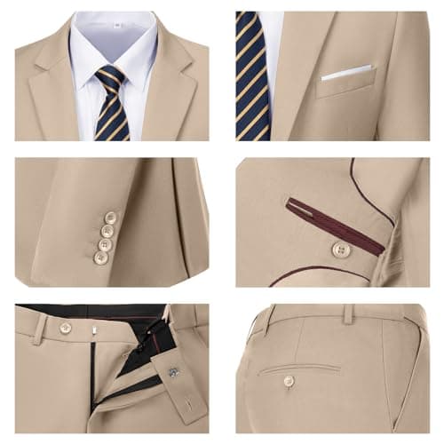 Fesenbo Men's Slim Fit 2-Piece Business Suit Blazer and Pants for Prom and Weddings