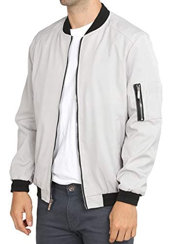 WULFUL Mens Casual Lightweight Softshell Flight Bomber Jacket