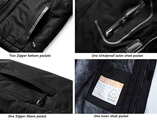 WULFUL Boys' Waterproof Fleece Hooded Ski Jacket