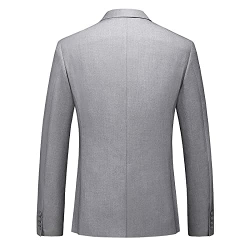 KUDMOL Mens Slim Fit 2-Piece Solid Casual Suit Jacket & Pants Set