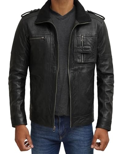 Blingsoul Premium Lambskin Leather Jacket for Men - Classic Biker Style