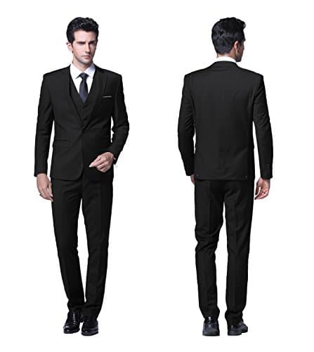 YFFUSHI Men's Slim Fit 3 Piece Business Wedding Prom Suit