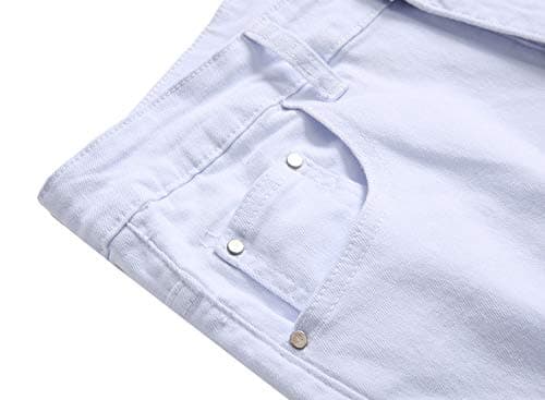 COOSVEN Men's Ripped Slim Straight Denim Jeans with Holes