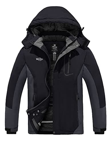 WantDo Men's Waterproof Warm Winter Snowboarding Jacket with Hood