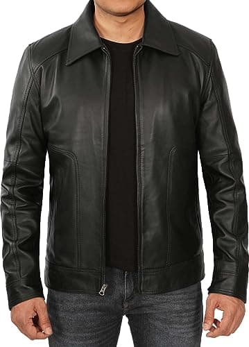 Blingsoul Premium Lambskin Leather Jacket for Men - Classic Biker Style