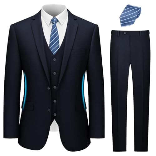 Men's Slim Fit 3-Piece Suit Set for Business and Wedding