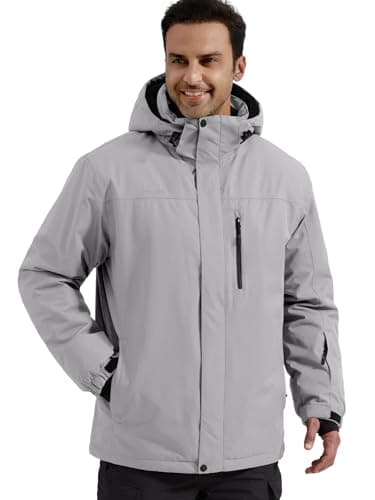Men's Waterproof Ski Snow Jacket with Hood