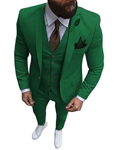 Solove-Suit Men's 3-Piece Regular Fit One-Button Formal Suit for Wedding