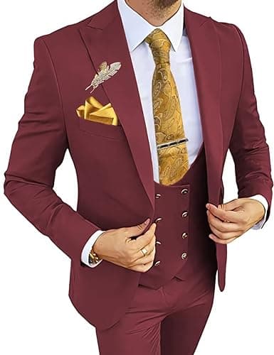 Wangyue 3-Piece Slim Fit Suits for Men