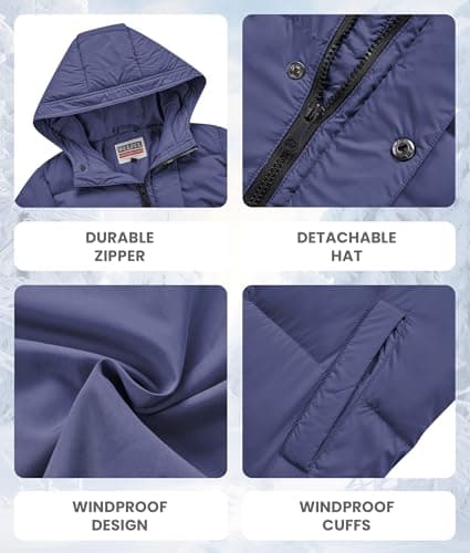 WULFUL Boys' Hooded Winter Puffer Jacket