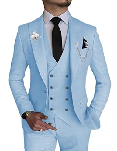 Slim Fit Double Breasted Men's Suit for Wedding and Events