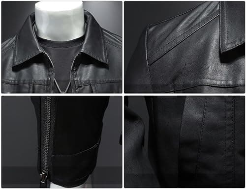 ZFBAOJT Men's Lightweight Vintage Leather Motorcycle Jacket