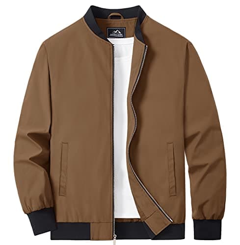 MAGCOMSEN Men's Lightweight Zip Up Windbreaker Coat with Pockets Spring Fall